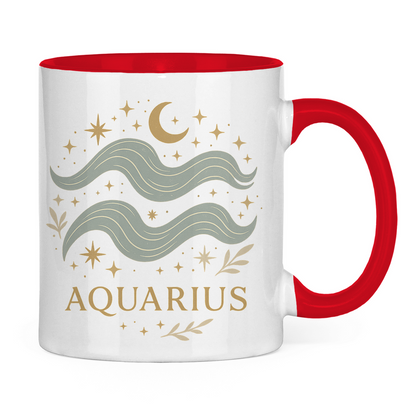 zweifarbige Sternzeichen Wassermann Kaffee Tasse | Celestia Spirit | Spirituelle Mode