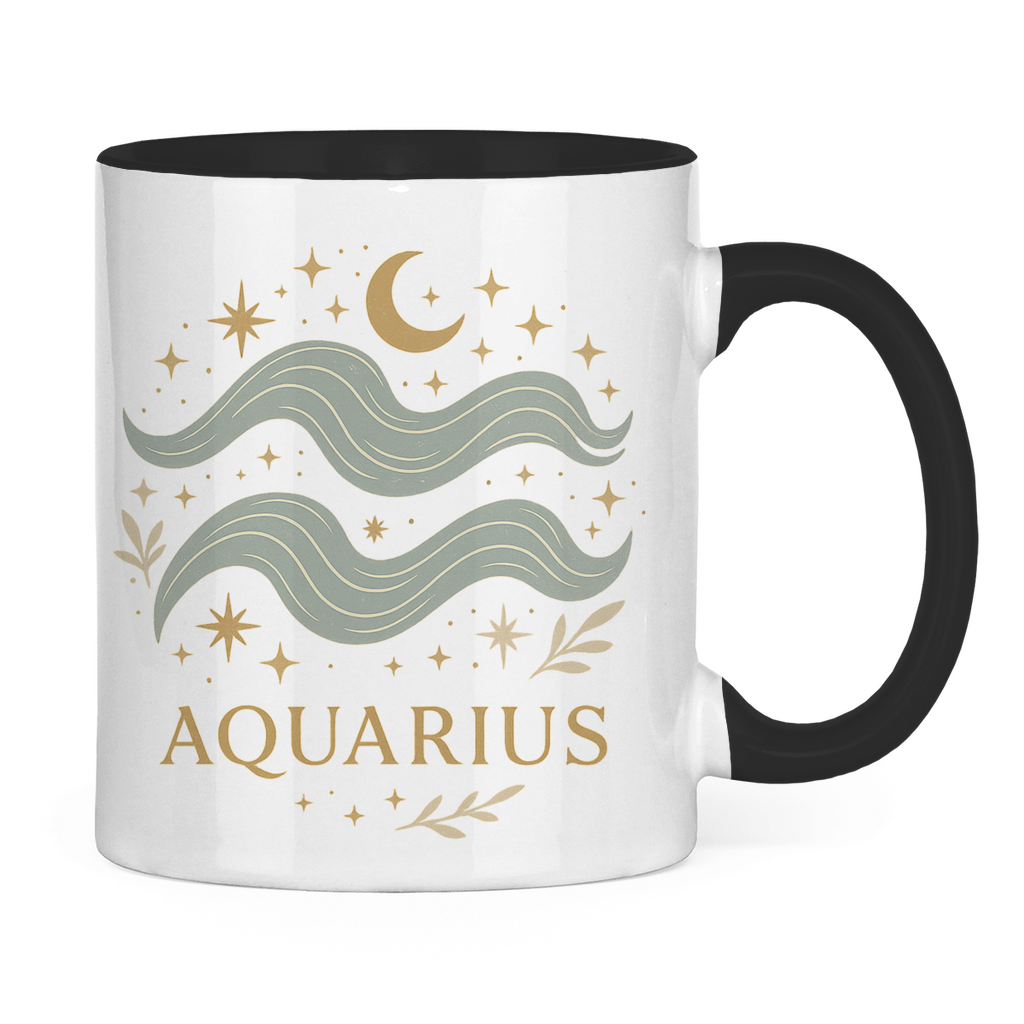 zweifarbige Sternzeichen Wassermann Kaffee Tasse | Celestia Spirit | Spirituelle Mode