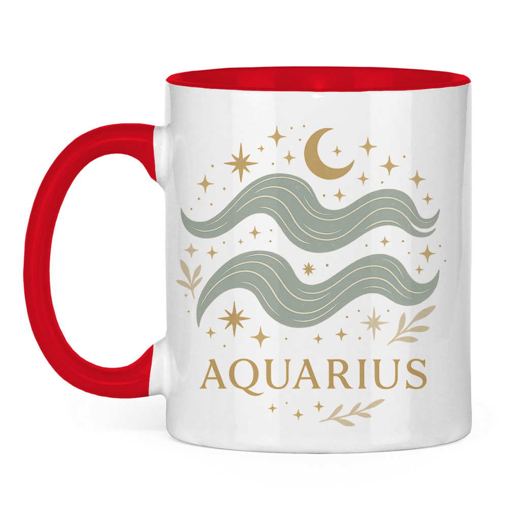 zweifarbige Sternzeichen Wassermann Kaffee Tasse | Celestia Spirit | Spirituelle Mode