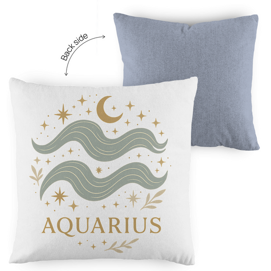 zweifarbiges Zierkissen – Sternzeichen Wassermann | Celestia Spirit | Spirituelle Mode
