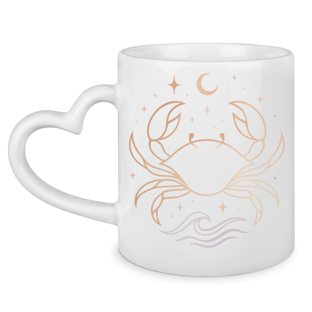 Sternzeichen Tasse mit Herzhenkel - Krebs | Celestia Spirit