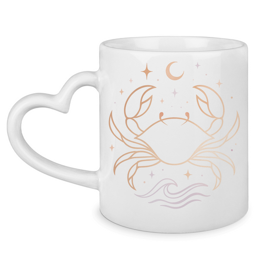Sternzeichen Tasse mit Herzhenkel - Krebs | Celestia Spirit