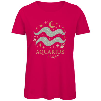 Bio Damen T-Shirt – Sternzeichen Wassermann | Celestia Spirit | Spirituelle Mode