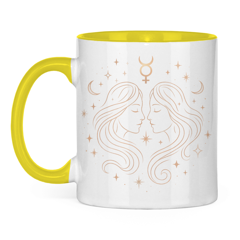 zweifarbige Sternzeichen Kaffee Tasse - Zwilling | Celestia Spirit