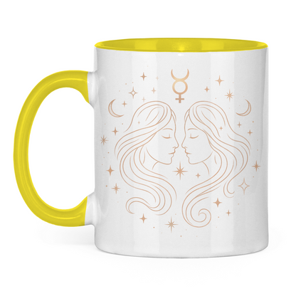zweifarbige Sternzeichen Kaffee Tasse - Zwilling | Celestia Spirit