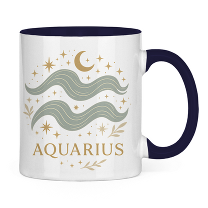 zweifarbige Sternzeichen Wassermann Kaffee Tasse | Celestia Spirit | Spirituelle Mode