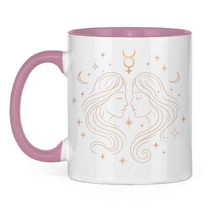 zweifarbige Sternzeichen Kaffee Tasse - Zwilling | Celestia Spirit