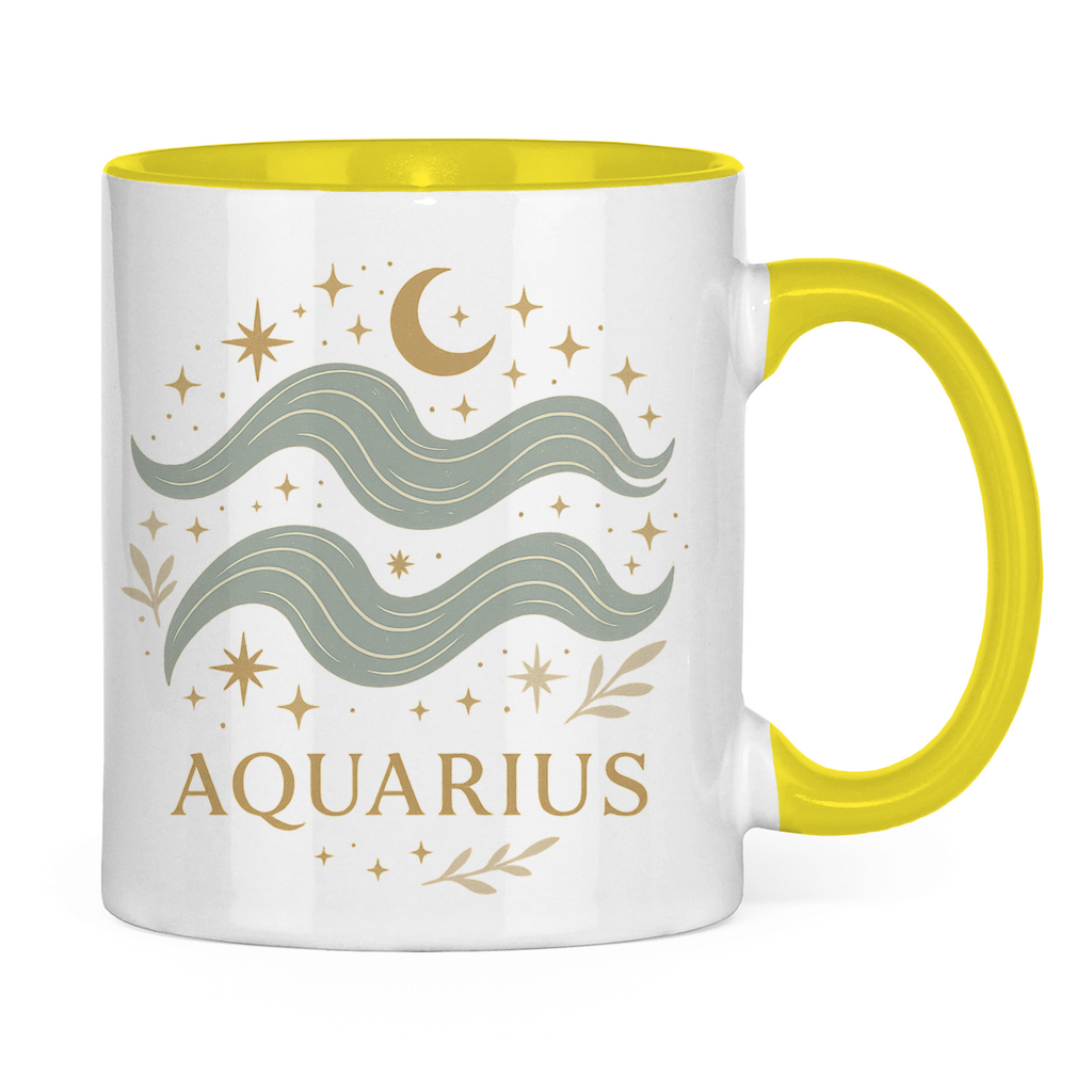 zweifarbige Sternzeichen Wassermann Kaffee Tasse | Celestia Spirit | Spirituelle Mode
