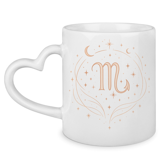 Sternzeichen Skorpion - Tasse mit Herzhenkel | Celestia Spirit | Spirituelle Mode