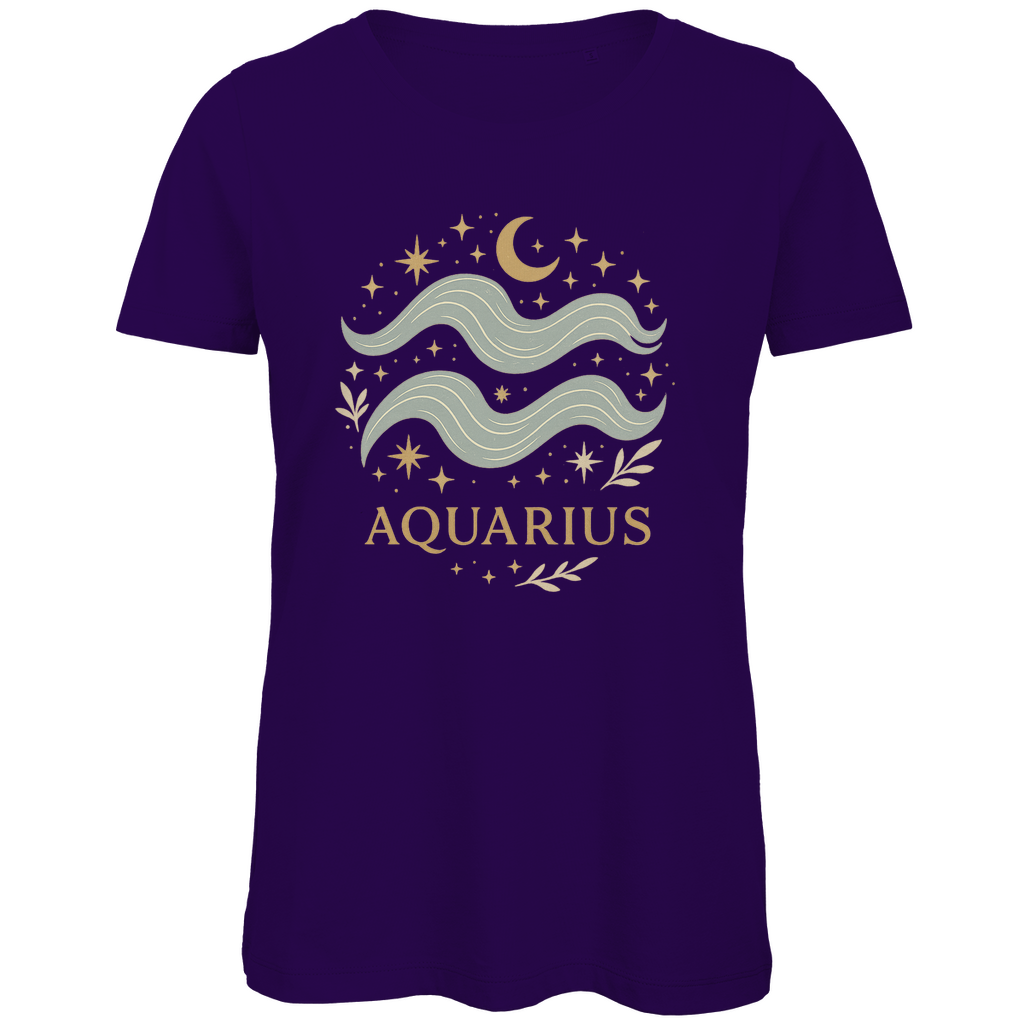 Bio Damen T-Shirt – Sternzeichen Wassermann | Celestia Spirit | Spirituelle Mode