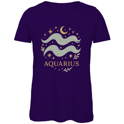Bio Damen T-Shirt – Sternzeichen Wassermann | Celestia Spirit | Spirituelle Mode