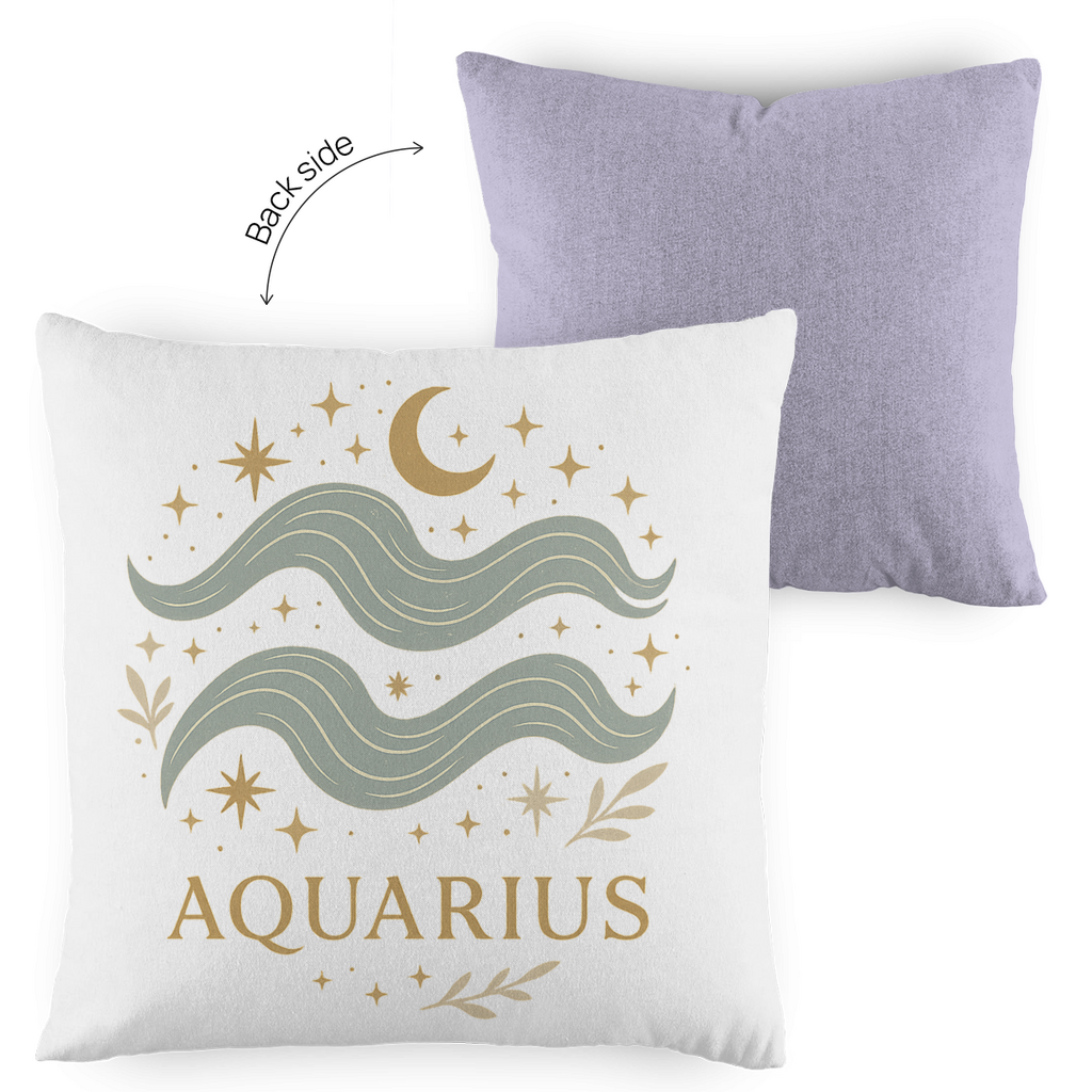 zweifarbiges Zierkissen – Sternzeichen Wassermann | Celestia Spirit | Spirituelle Mode