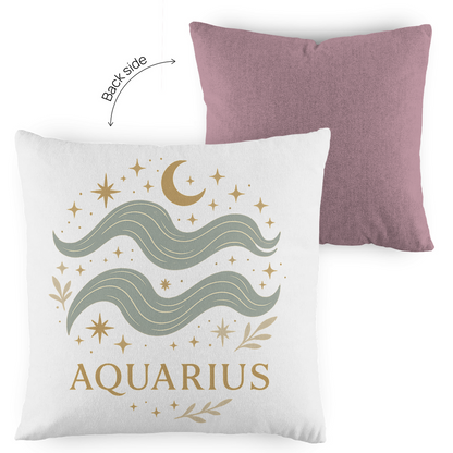 zweifarbiges Zierkissen – Sternzeichen Wassermann | Celestia Spirit | Spirituelle Mode