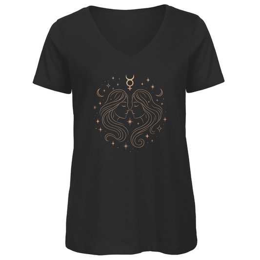 Premium Bio V-Neck T-Shirt - Zwillinge | Damen | Celestia Spirit