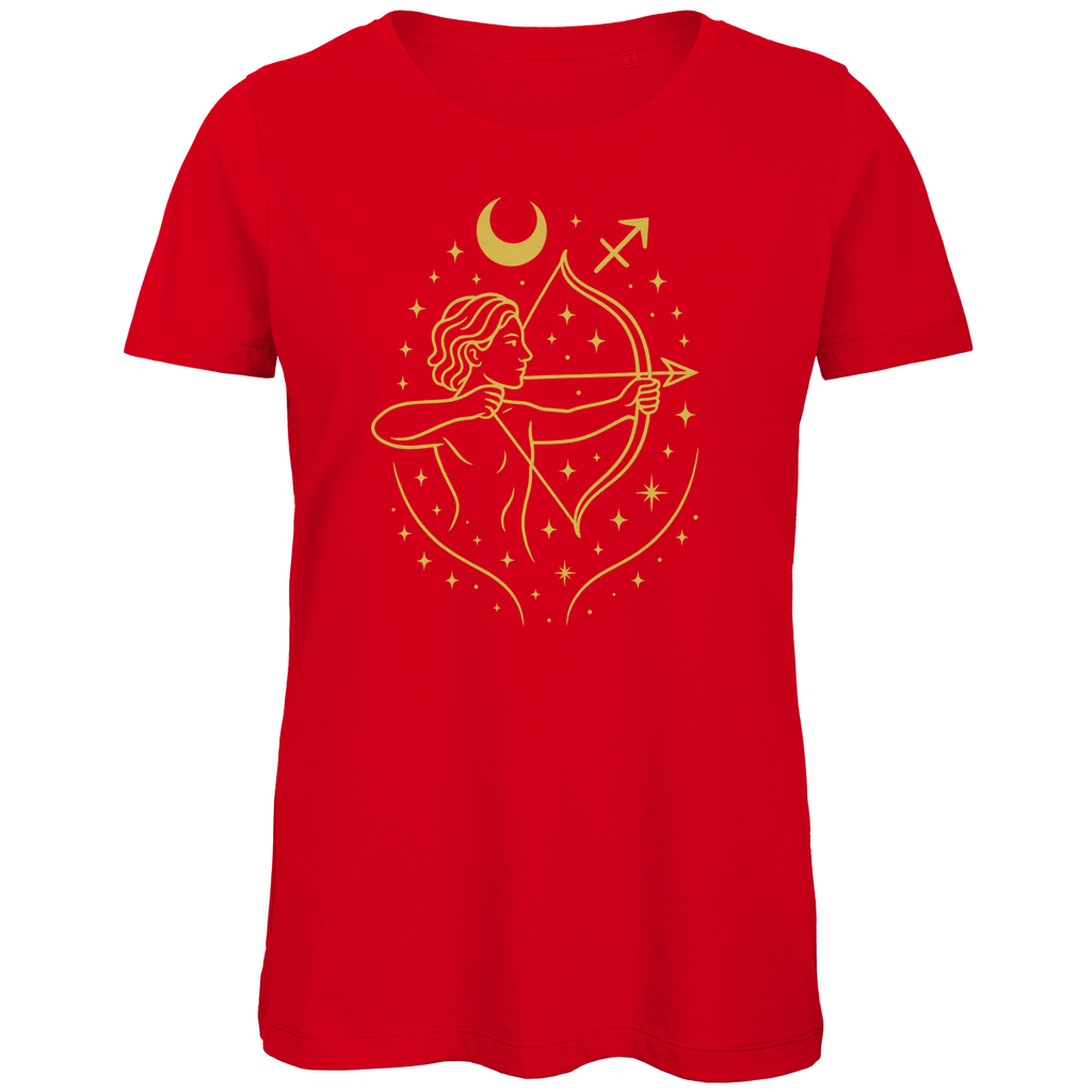Bio Damen T-Shirt – Sternzeichen Schütze | Celestia Spirit | Spirituelle Mode