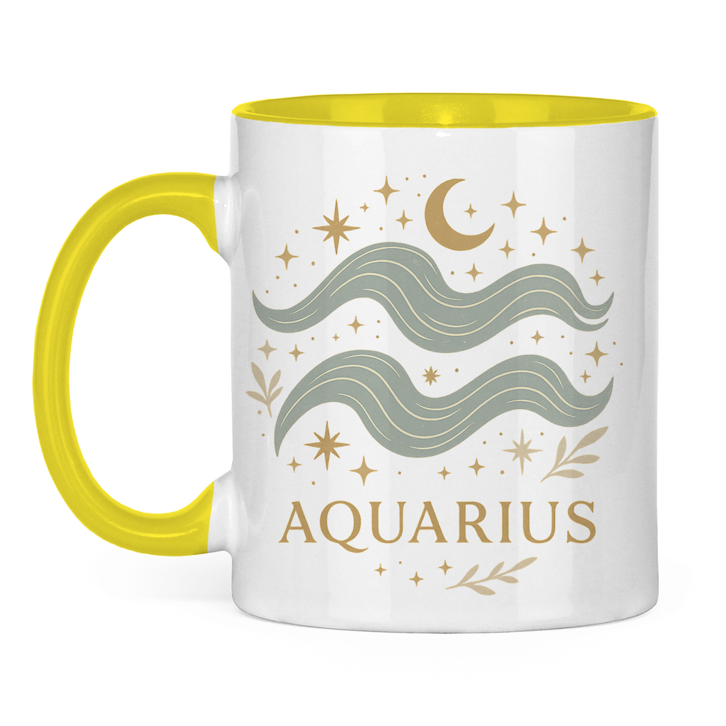 zweifarbige Sternzeichen Wassermann Kaffee Tasse | Celestia Spirit | Spirituelle Mode