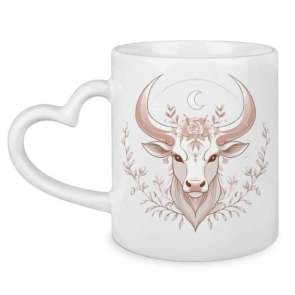 Sternzeichen Tasse mit Herzhenkel - Stier | Celestia Spirit